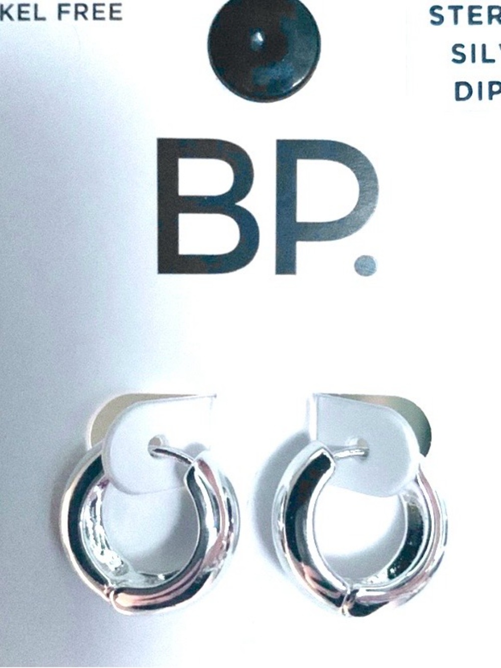 BP Sterling Silver Dipped Huggie Hoop Earrings